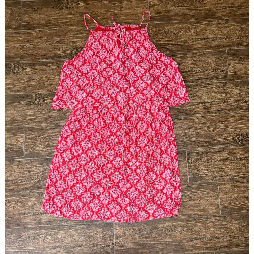 Faded Glory Red Print Boho Dress - XL